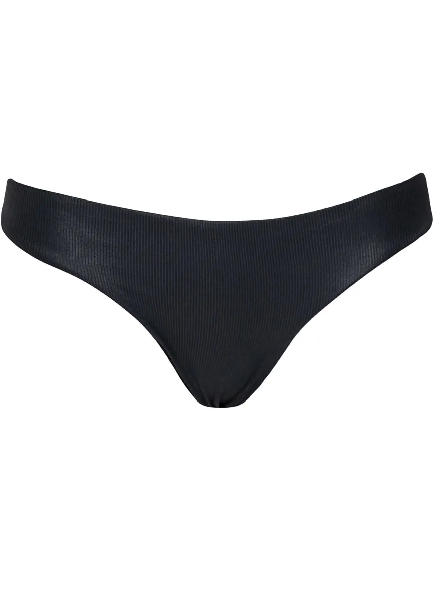 Maaji Onyx Black Flirt Low Rise Thin Side Bikini Bottom Maaji