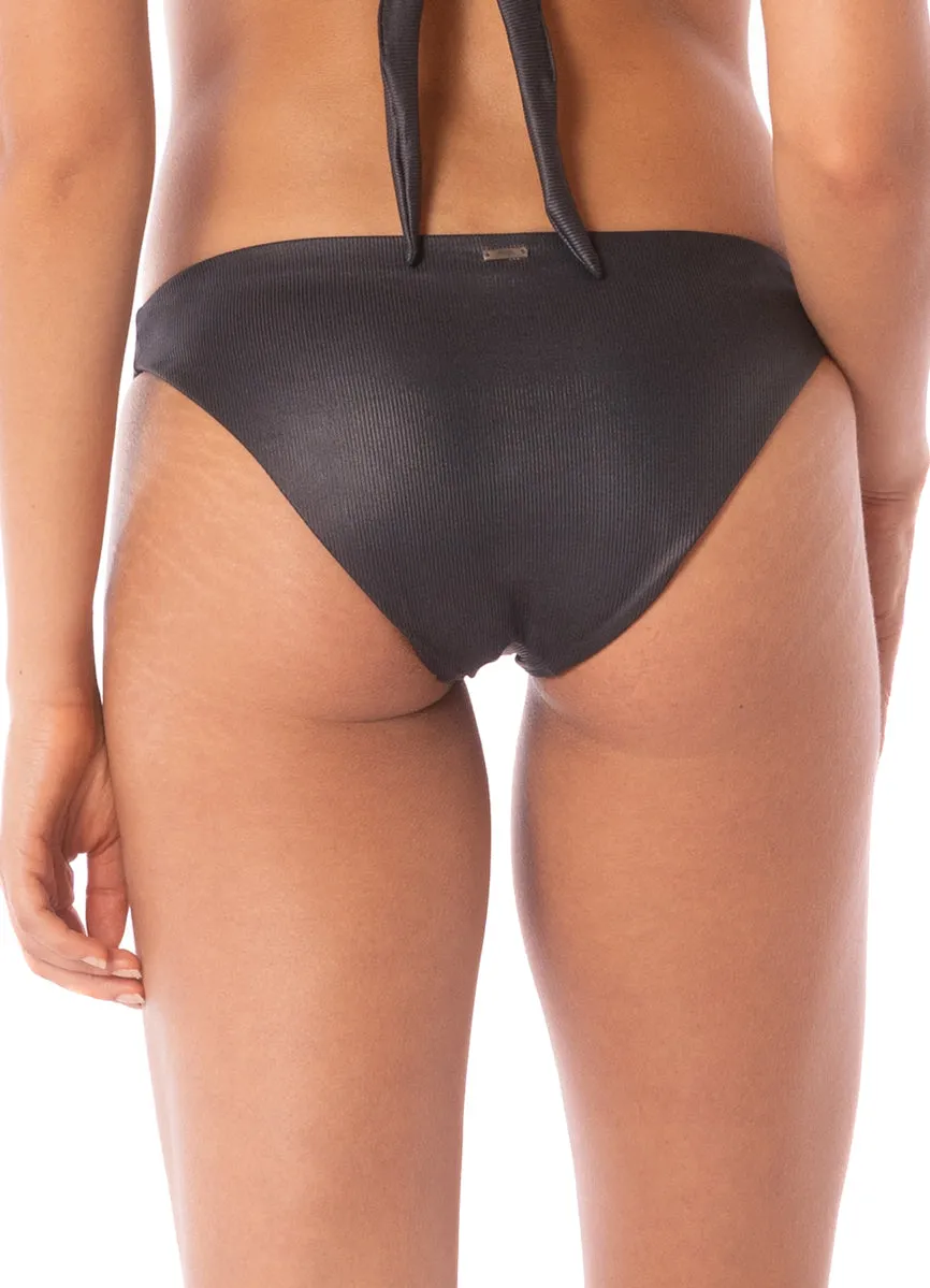 Maaji Onyx Black Flirt Low Rise Thin Side Bikini Bottom Maaji