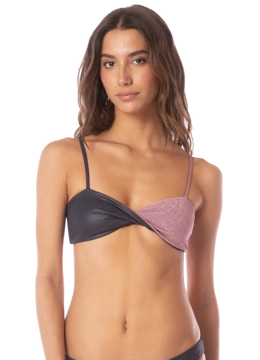 Maaji Onyx Black Sunburst Classic Bralette Bikini Top Maaji