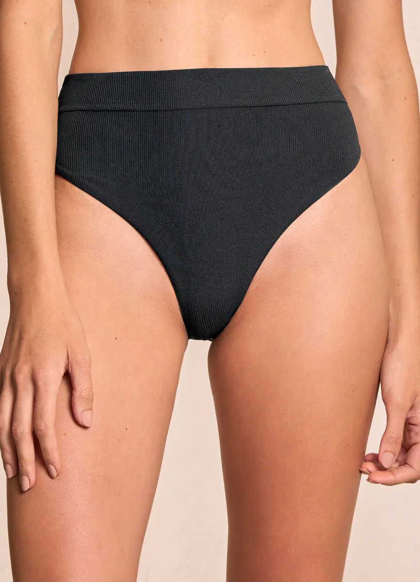 Maaji Onyx Suzy Q High Rise/High Leg Bikini Bottom Maaji