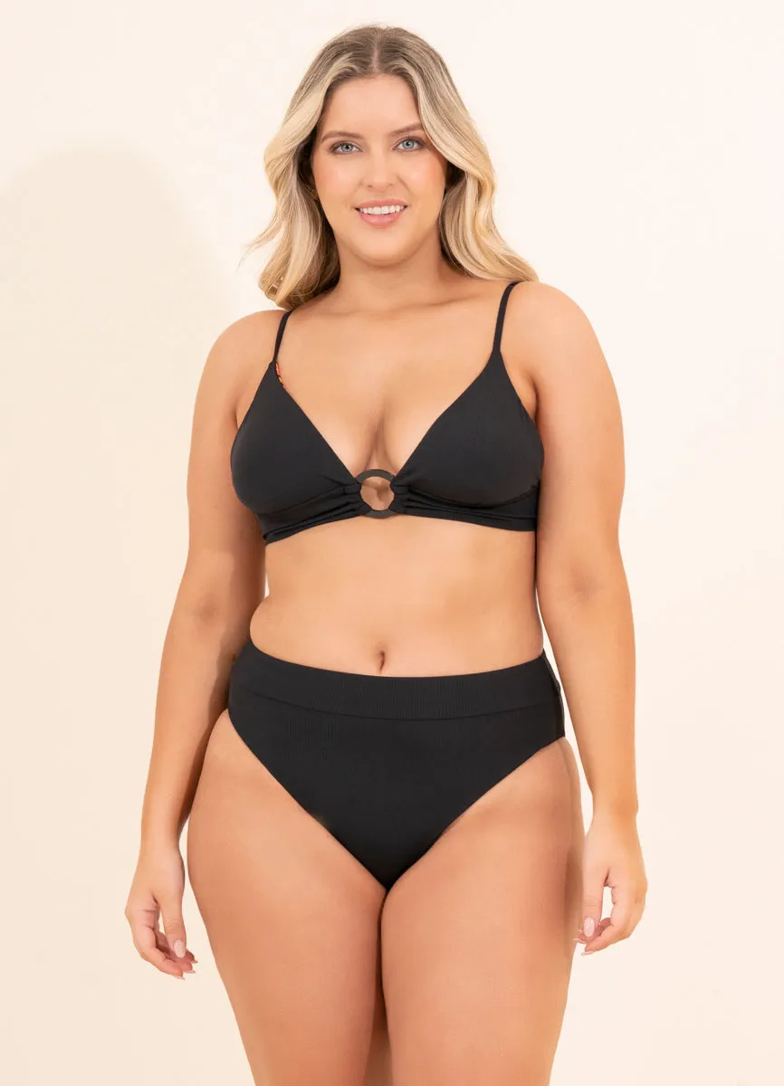 Maaji Onyx Suzy Q High Rise/High Leg Bikini Bottom Maaji