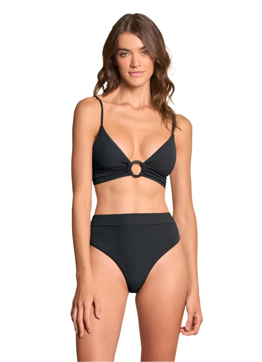 Maaji Onyx Suzy Q High Rise/High Leg Bikini Bottom Maaji