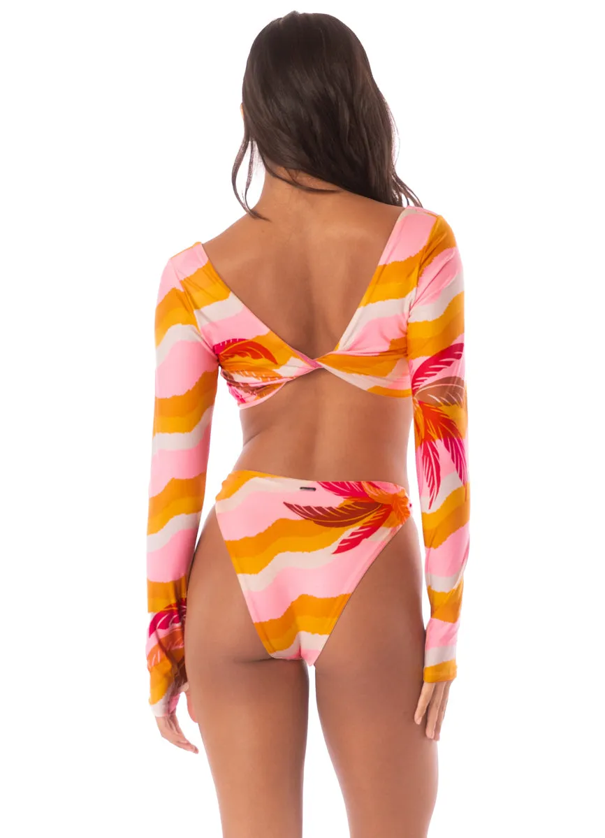 Maaji Paradiso Waves Bestie Long Sleeve Crop Top Bikini Top Maaji