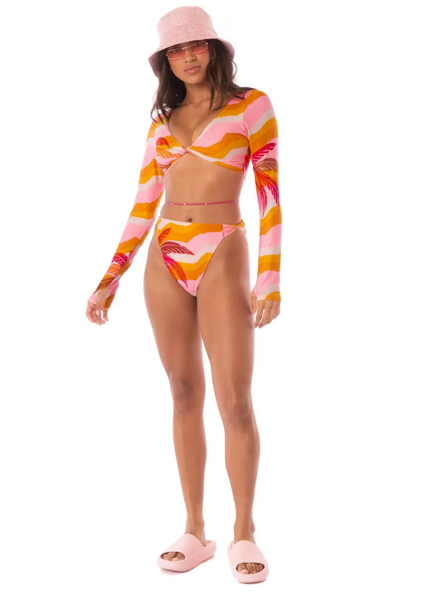 Maaji Paradiso Waves Chance High Rise Thin Side Bikini Bottom Maaji