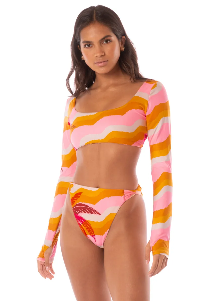 Maaji Paradiso Waves Chance High Rise Thin Side Bikini Bottom Maaji