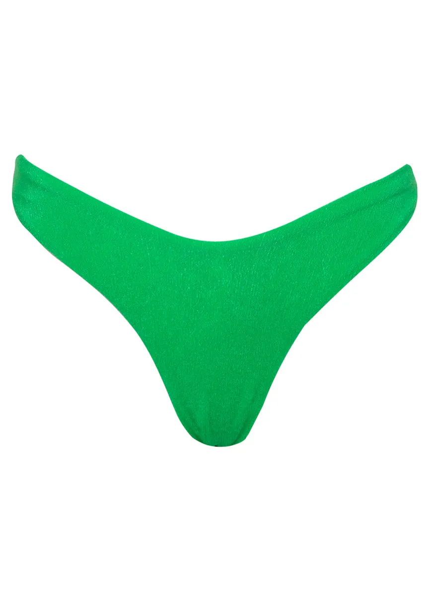 Maaji Parakeet Green Splendour Regular Rise Thin Side Bikini Bottom Maaji