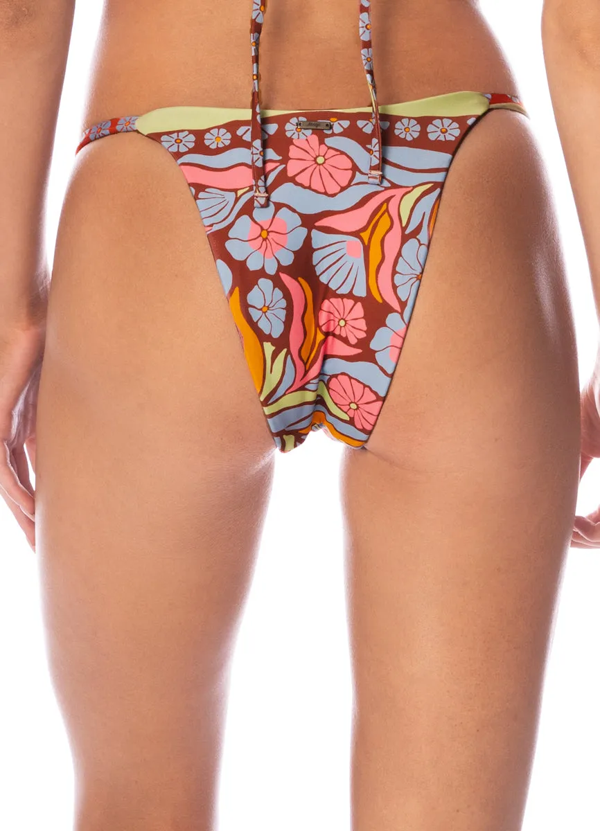 Maaji Pattern Scope Micro Midi Regular Rise Single Strap Bikini Bottom Maaji