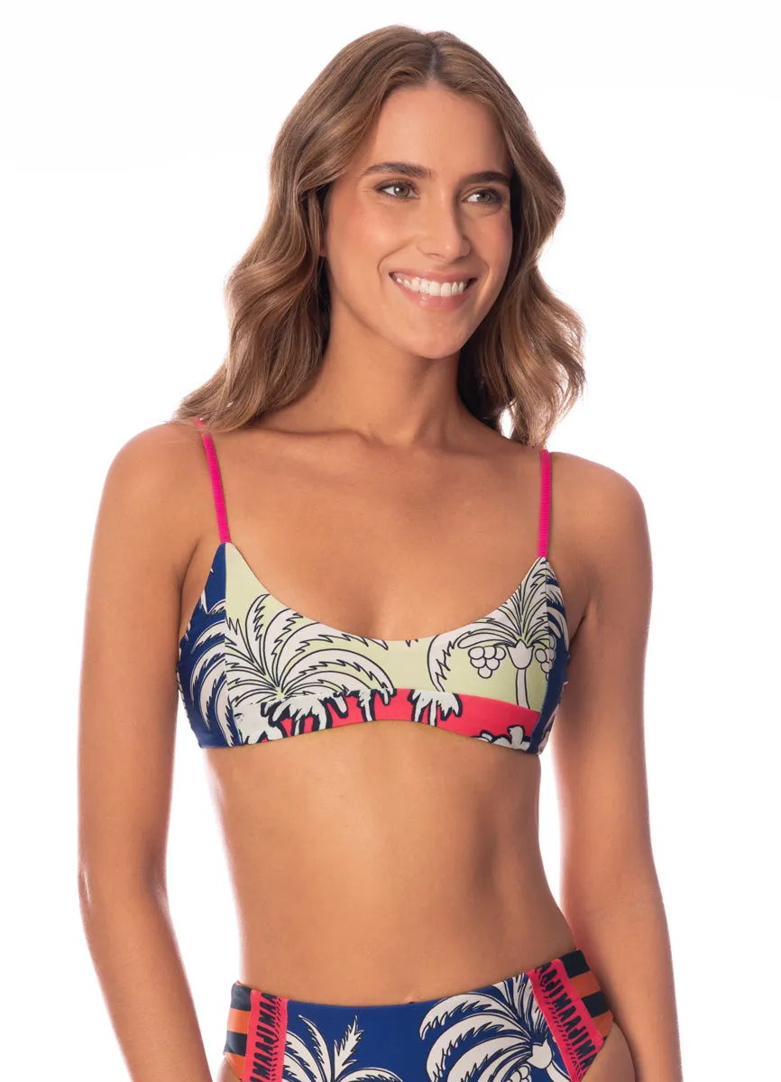 Maaji Periwinkle Palms Charlize Classic Bralette Bikini Top Maaji