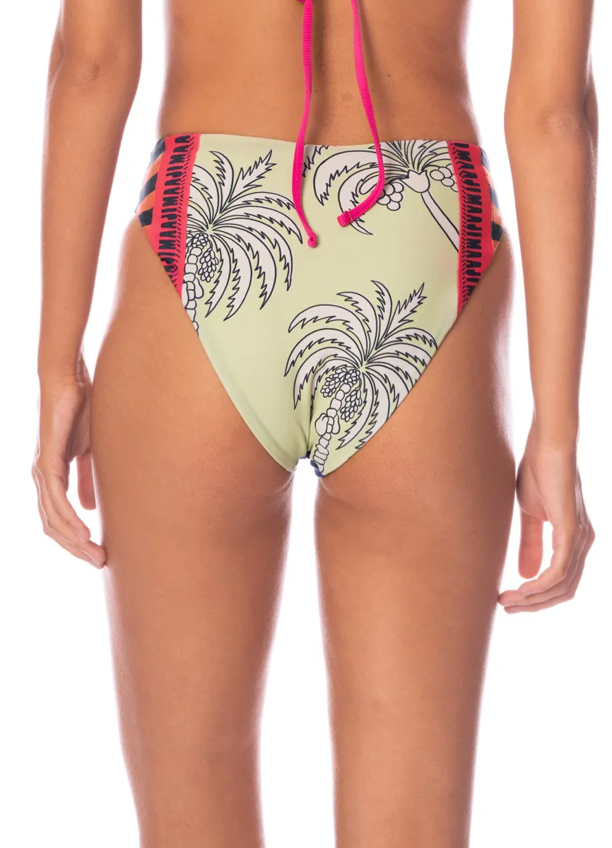 Maaji Periwinkle Palms Sussac High Rise Classic Bikini Bottom Maaji
