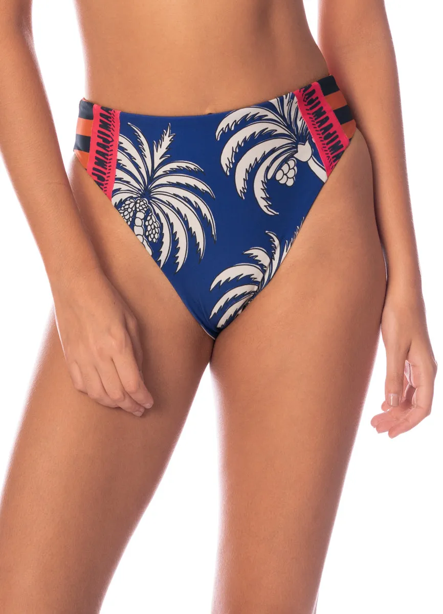 Maaji Periwinkle Palms Sussac High Rise Classic Bikini Bottom Maaji