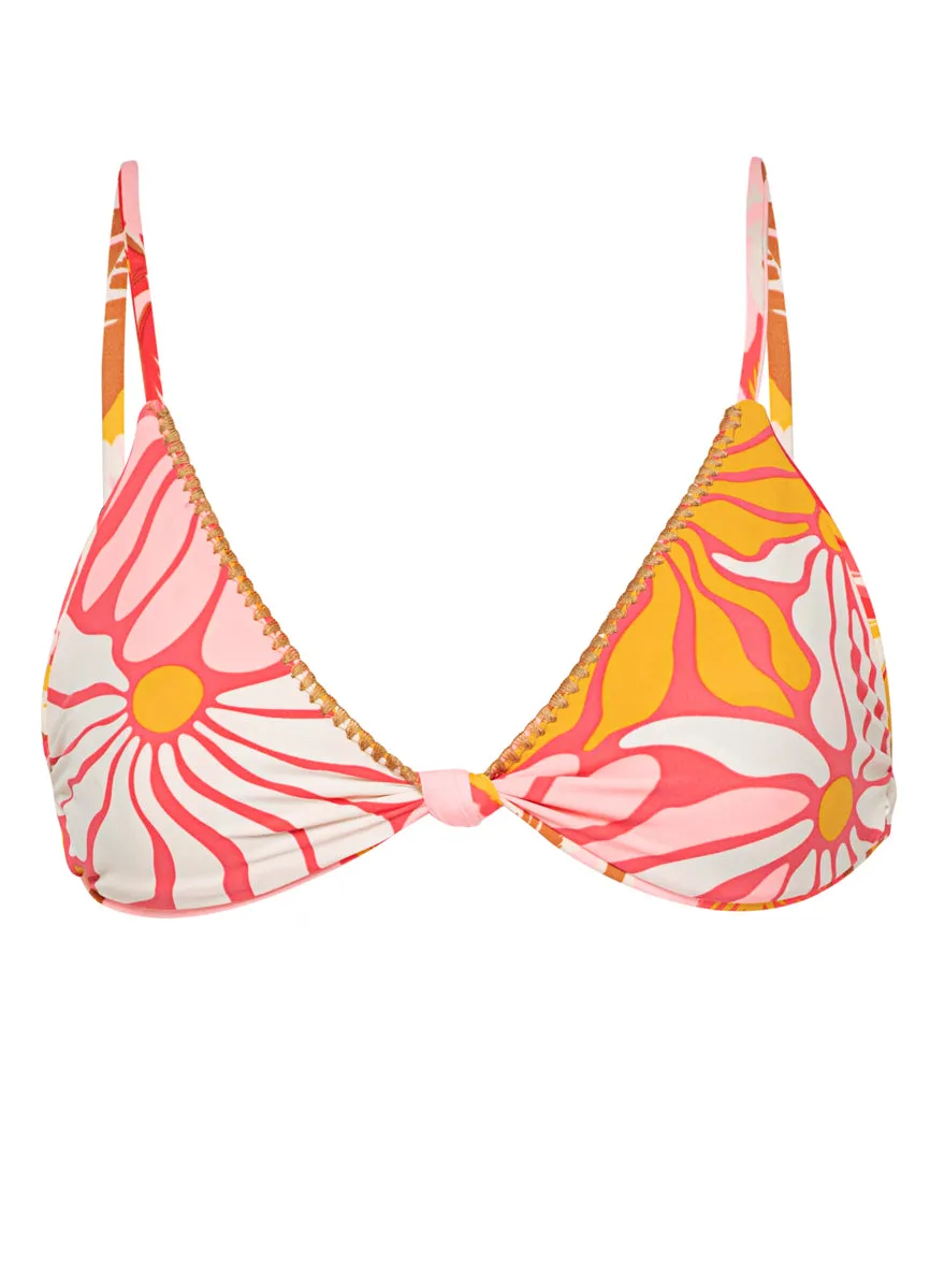 Maaji Pink Palms Sahara Fixed Triangle Bikini Top Maaji