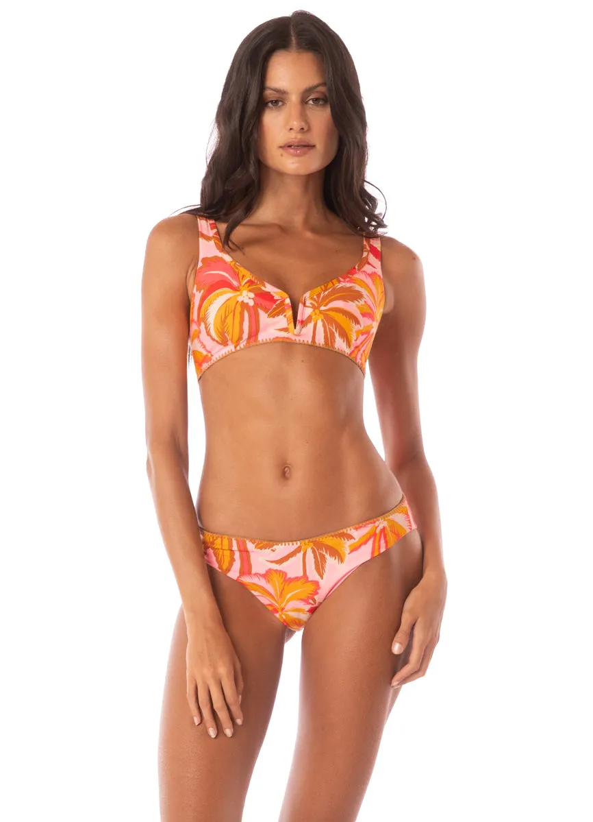 Maaji Pink Palms Sublimity Regular Rise Classic Bikini Bottom Maaji