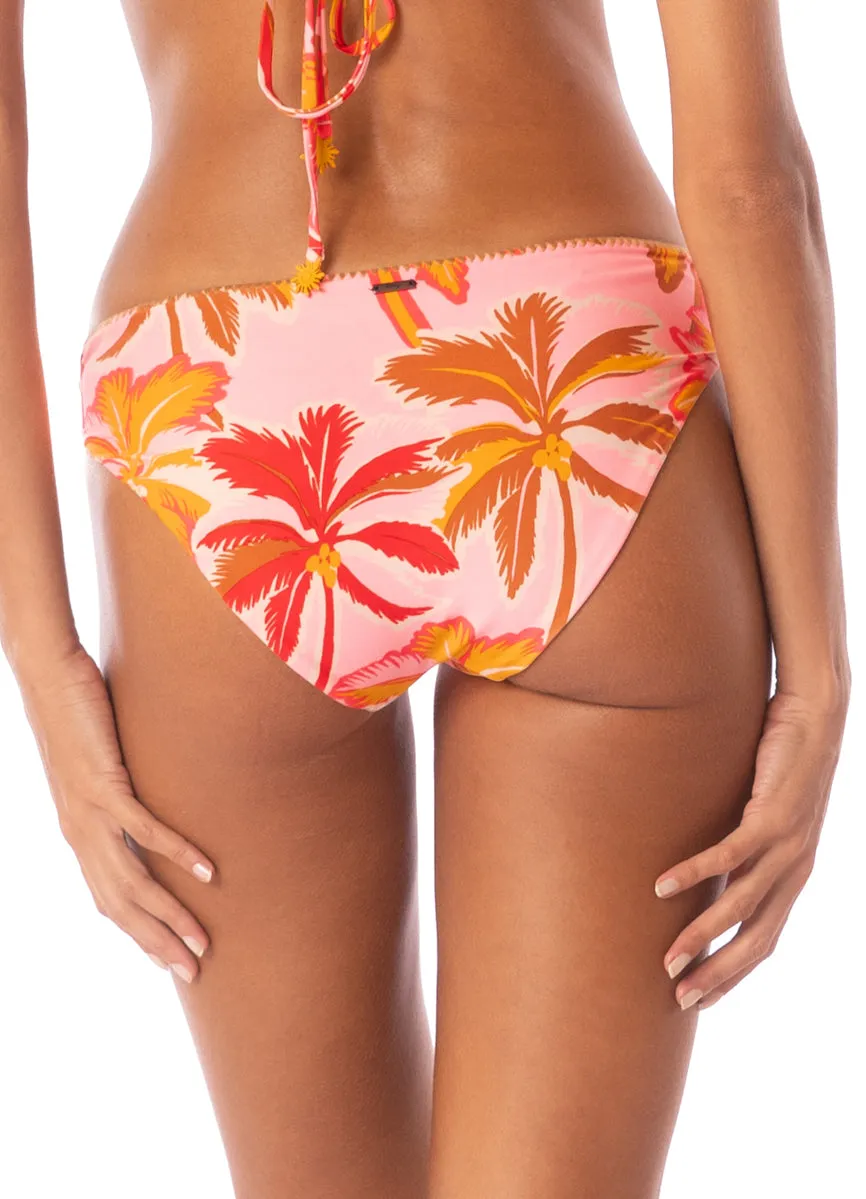 Maaji Pink Palms Sublimity Regular Rise Classic Bikini Bottom Maaji