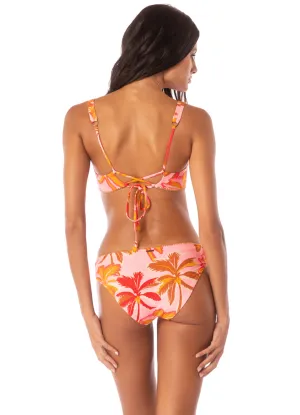 Maaji Pink Palms Sublimity Regular Rise Classic Bikini Bottom Maaji