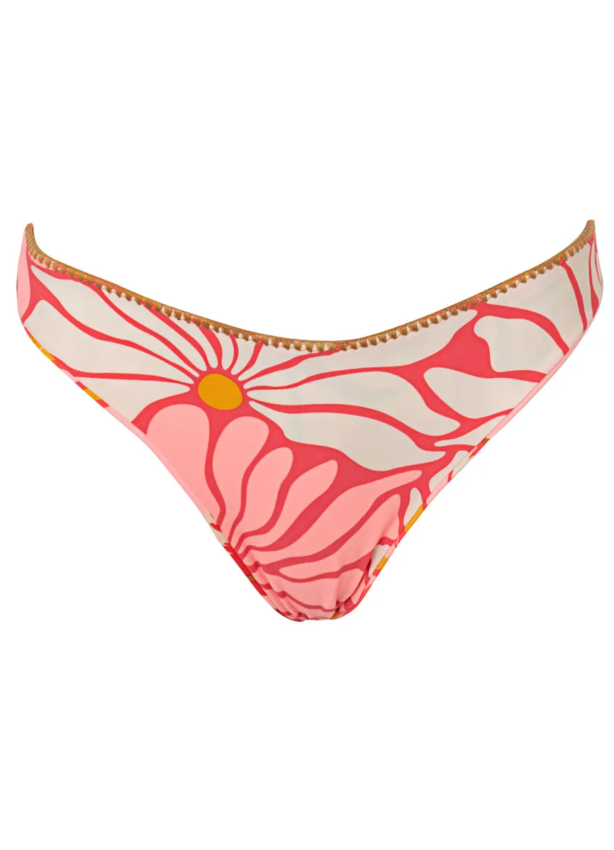 Maaji Pink Palms Sublimity Regular Rise Classic Bikini Bottom Maaji