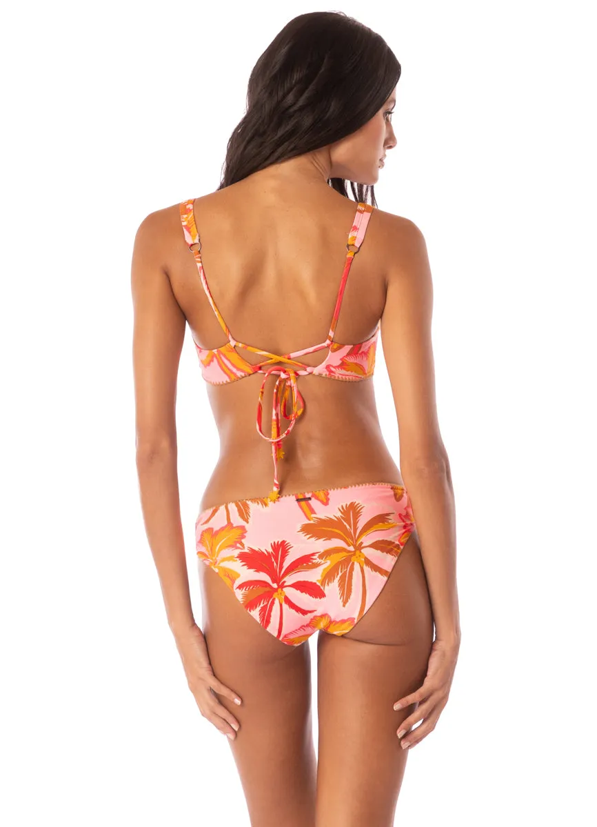 Maaji Pink Palms Victoria V Wire Bralette Bikini Top Maaji