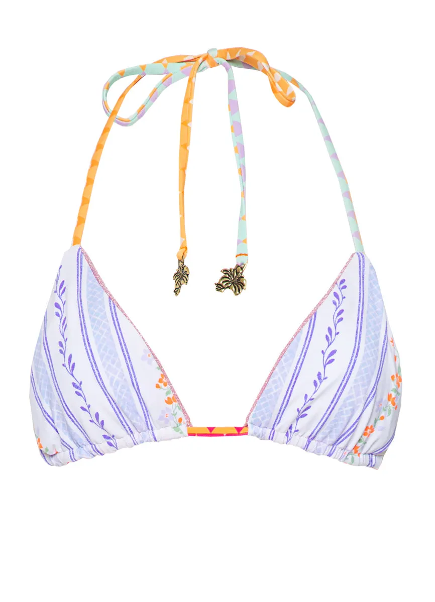 Maaji Pink Prism Balming Sliding Triangle Bikini Top Maaji
