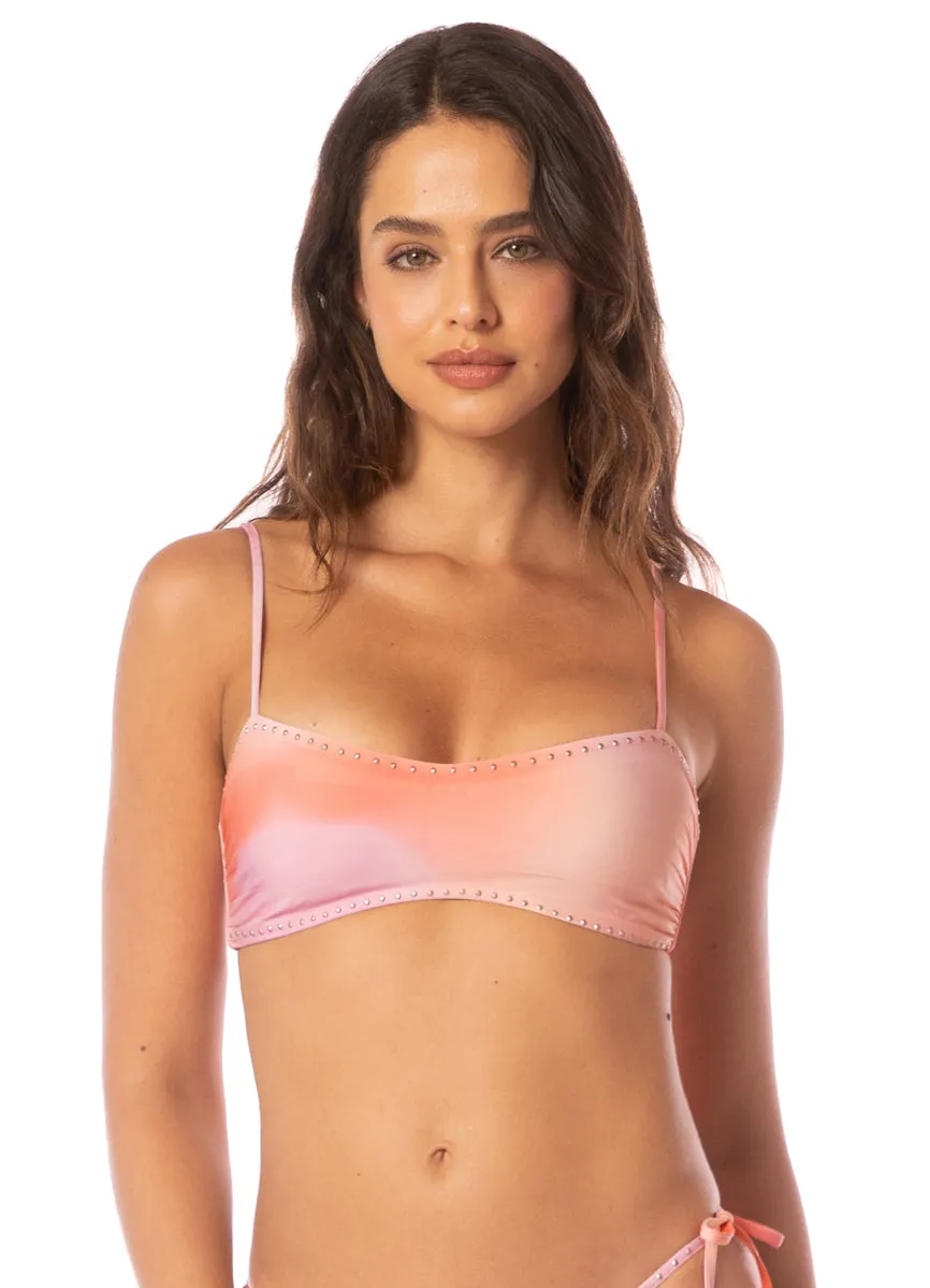 Maaji Pink Swirl Hunter Classic Bralette Bikini Top Maaji