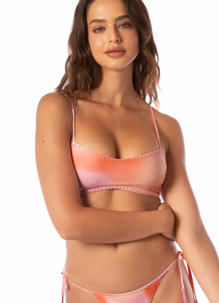 Maaji Pink Swirl Hunter Classic Bralette Bikini Top Maaji