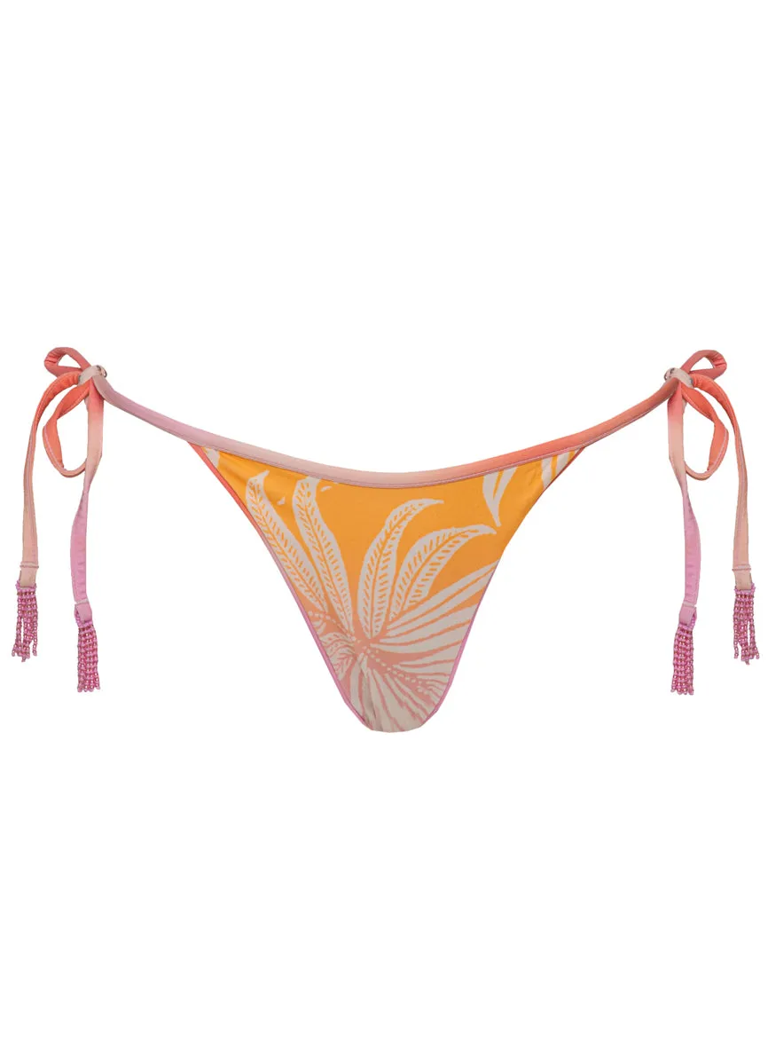 Maaji Pink Swirl Tara Low Rise Tie Side Bikini Bottom Maaji