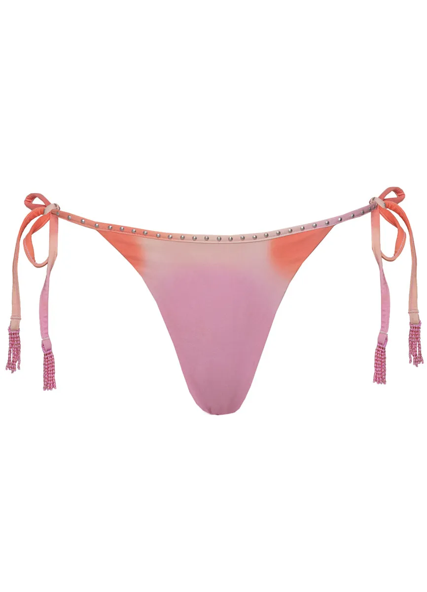 Maaji Pink Swirl Tara Low Rise Tie Side Bikini Bottom Maaji