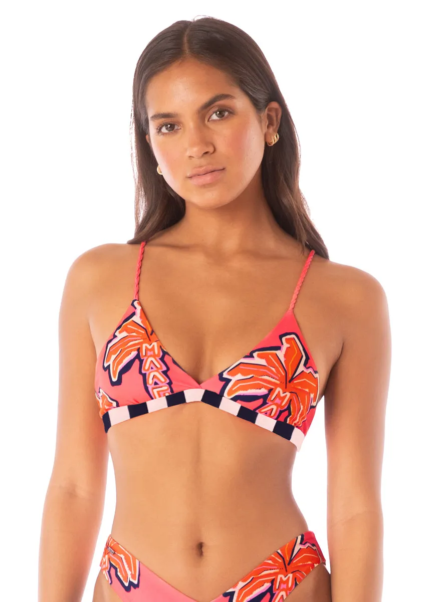 Maaji Racing Palms Rasha Fixed Triangle Bikini Top Maaji