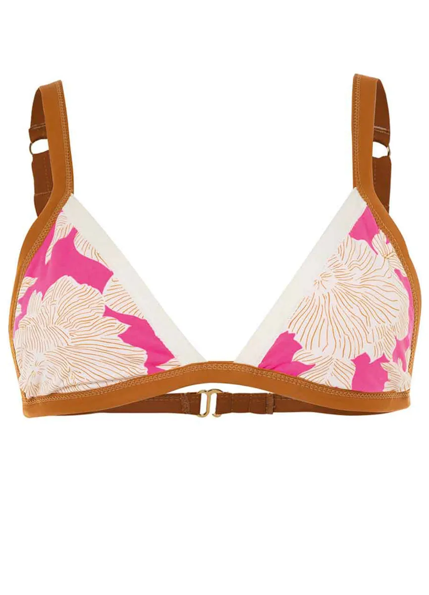 Maaji Radiant Pink Rewind Fixed Triangle Bikini Top Maaji