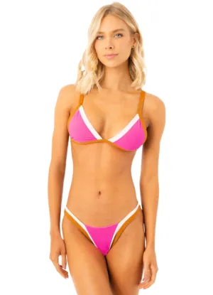 Maaji Radiant Pink Rewind Fixed Triangle Bikini Top Maaji