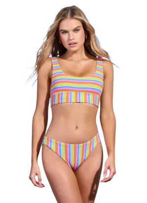 Maaji Rainbow Stripe Donna Sporty Bralette Bikini Top Maaji