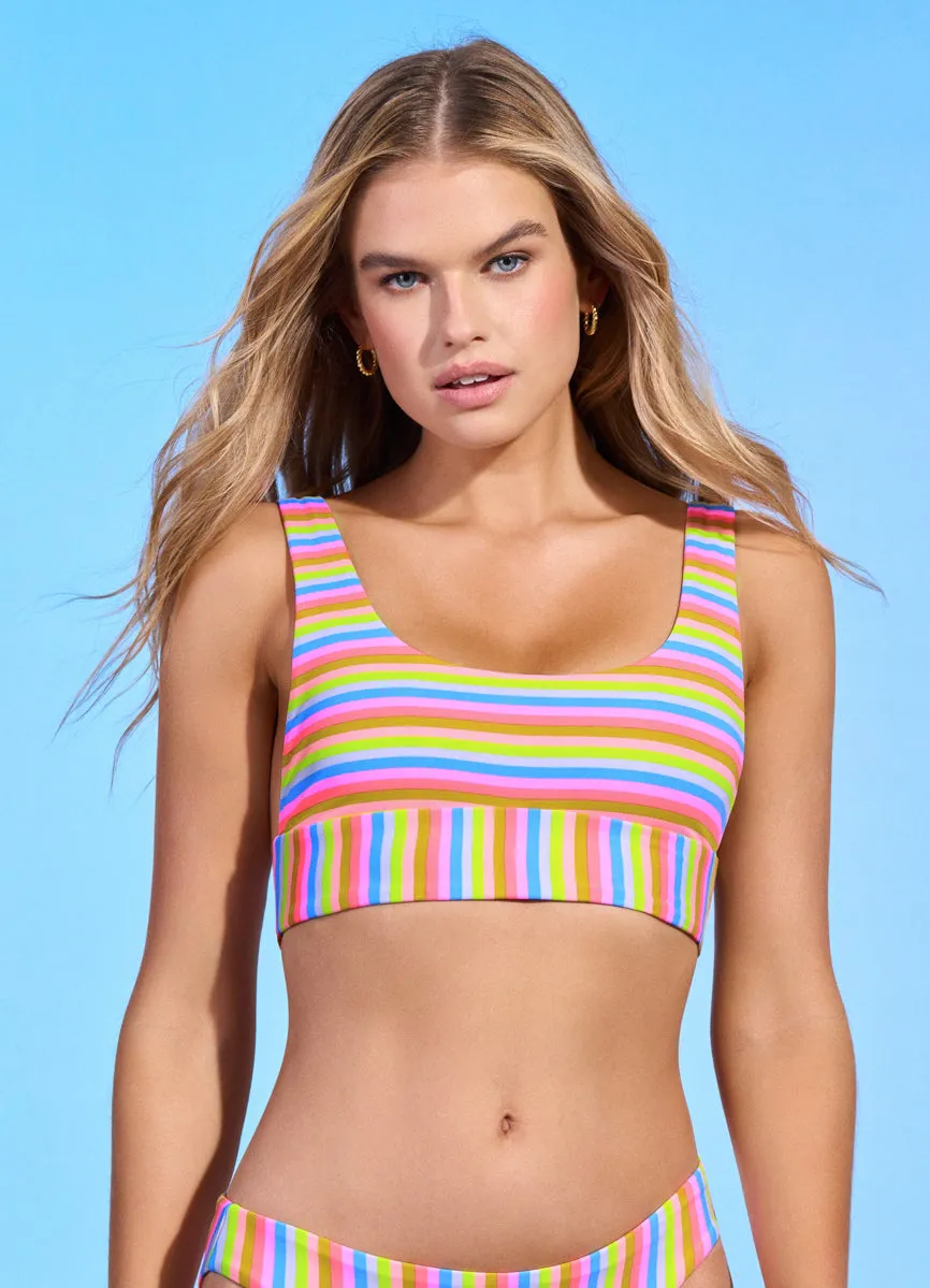 Maaji Rainbow Stripe Donna Sporty Bralette Bikini Top Maaji