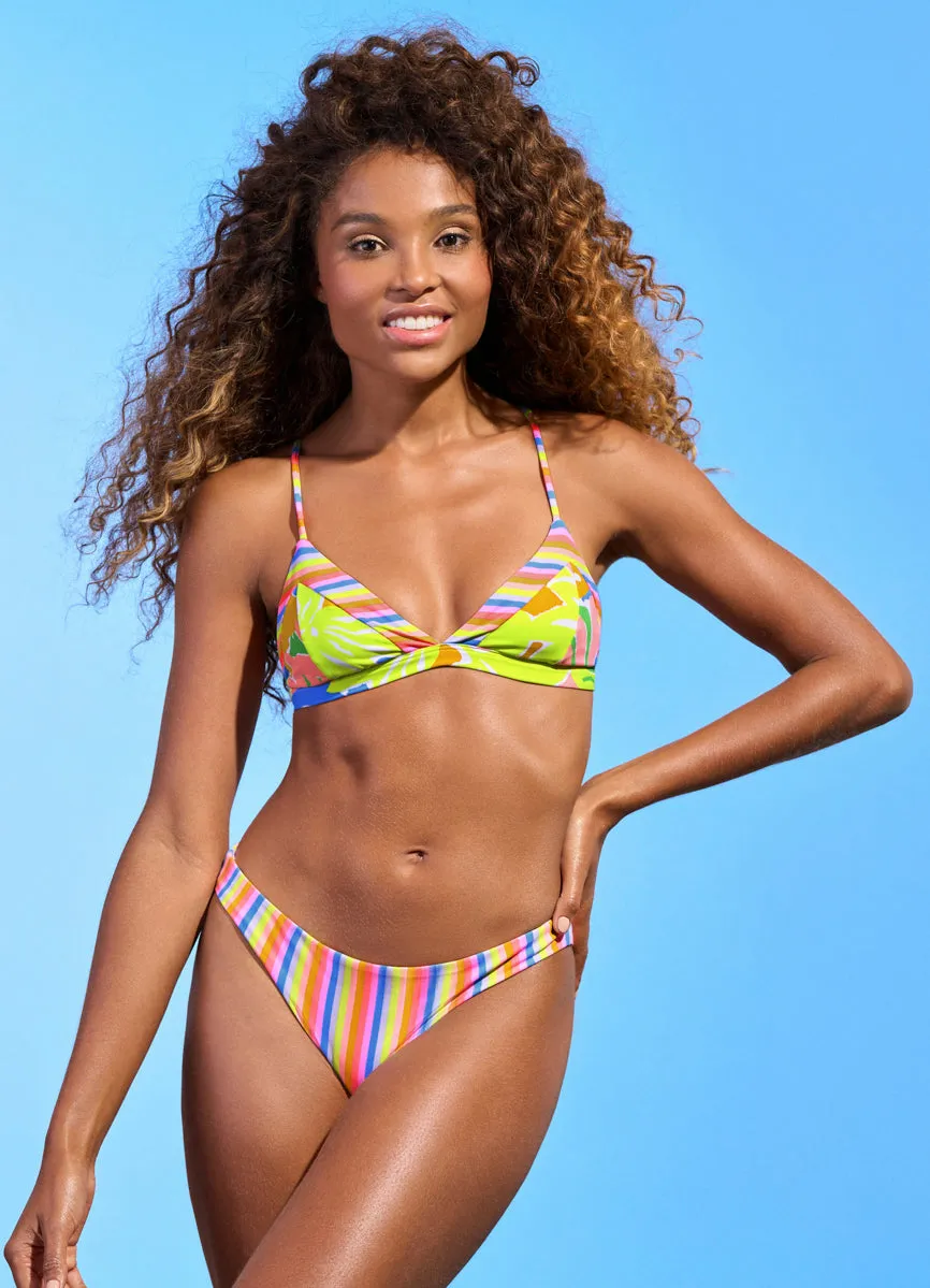 Maaji Rainbow Stripe Flirt Thin Side Bikini Bottom Maaji