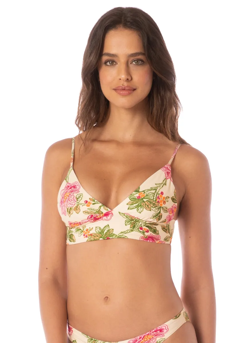 Maaji Retro Bloom Copilot Long Line Triangle Bikini Top Maaji