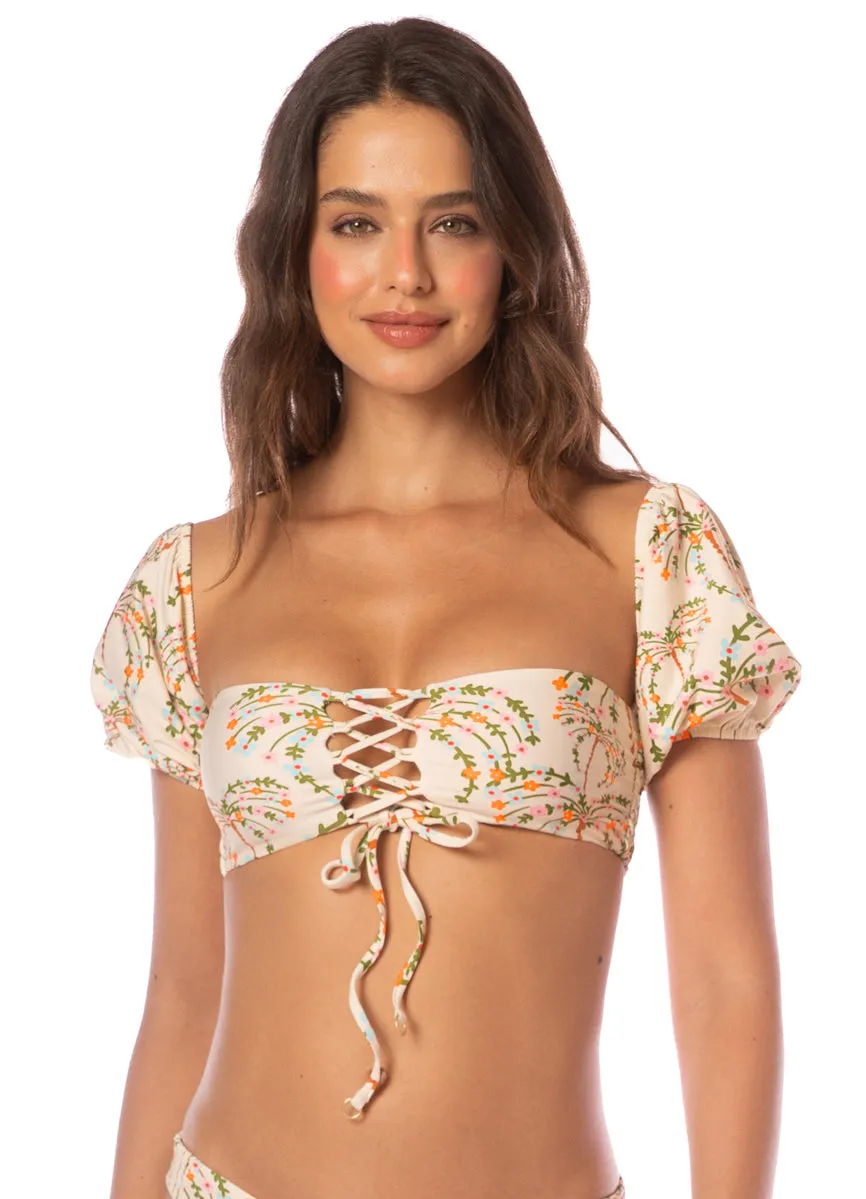 Maaji Sandstone Tropics Radiance Lace Up Bralette Bikini Top Maaji