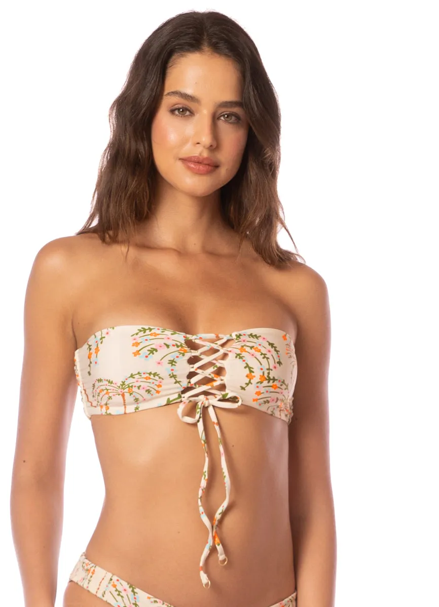 Maaji Sandstone Tropics Radiance Lace Up Bralette Bikini Top Maaji