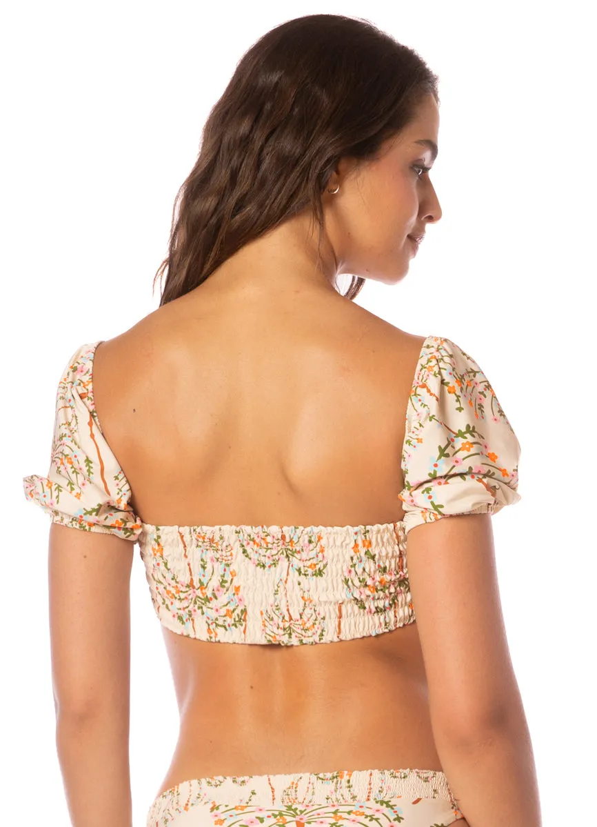 Maaji Sandstone Tropics Radiance Lace Up Bralette Bikini Top Maaji
