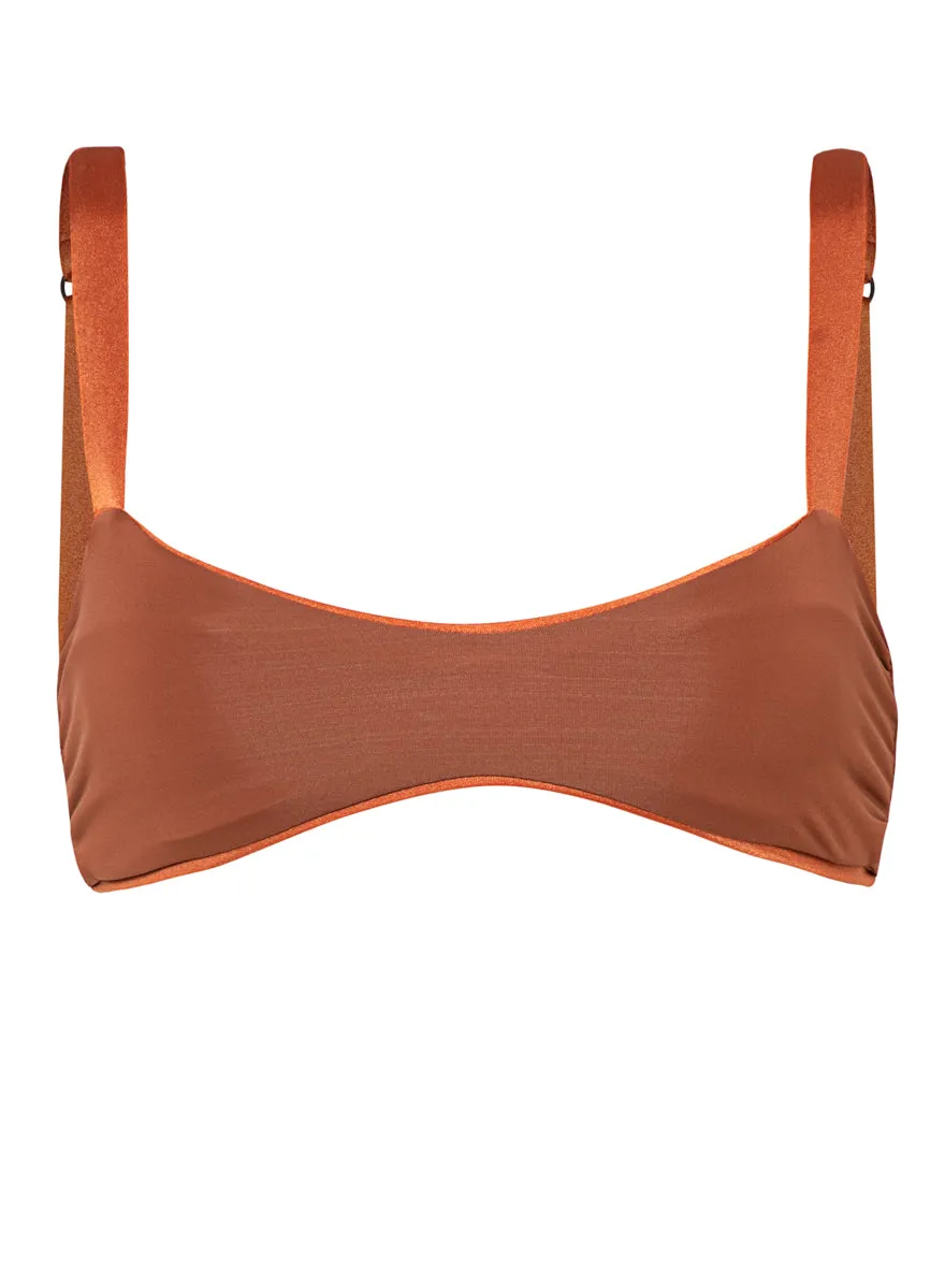 Maaji Satin Umber Headhunter Sporty Bralette Bikini Top Maaji