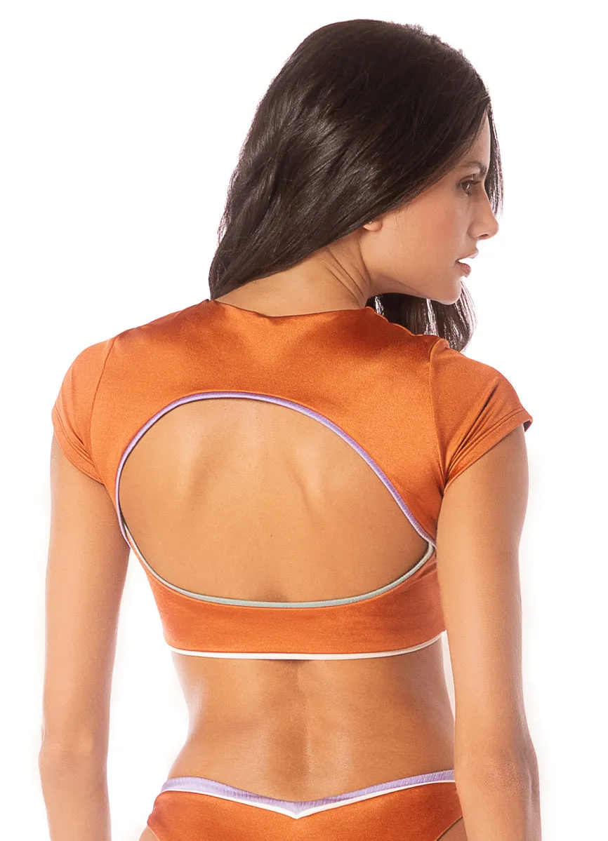 Maaji Satin Umber Janece Crop Top Bikini Top Maaji