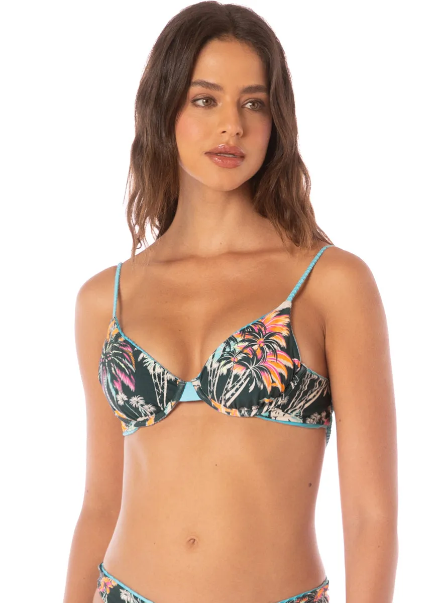 Maaji Sea Blue Dainty Unmolded Underwire Bikini Top Maaji