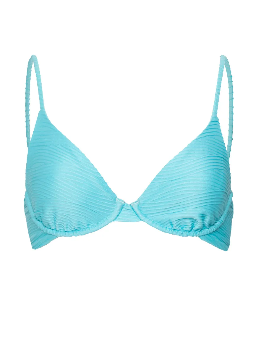 Maaji Sea Blue Dainty Unmolded Underwire Bikini Top Maaji