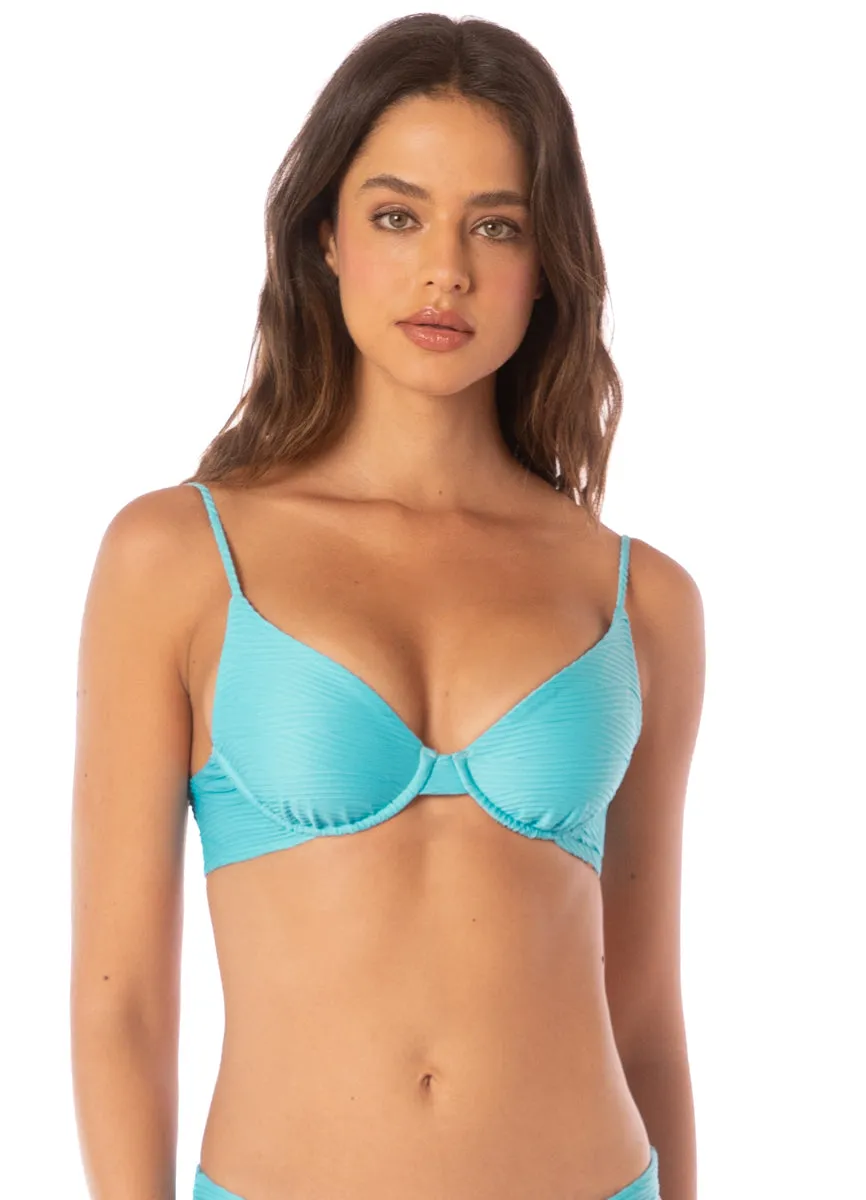 Maaji Sea Blue Dainty Unmolded Underwire Bikini Top Maaji