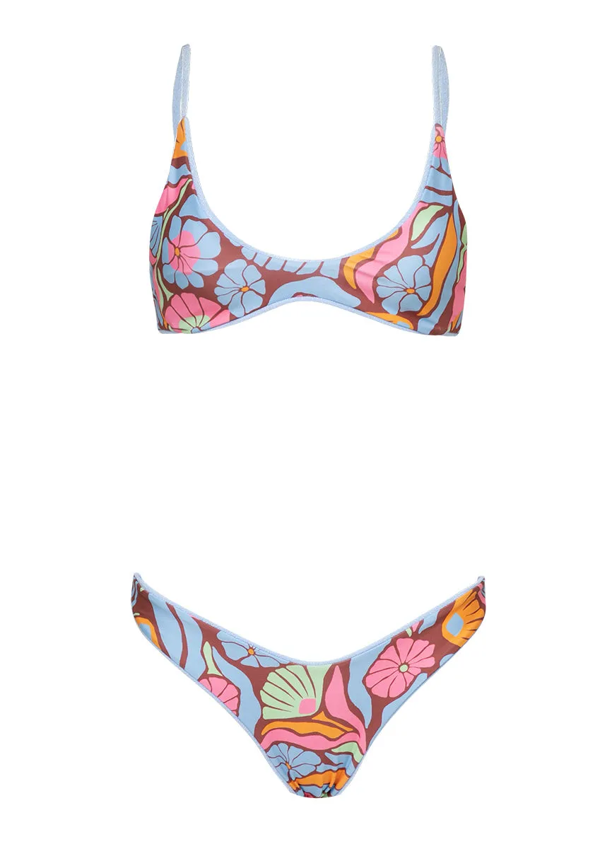 Maaji Serenity Blue Splendour Regular Rise Thin Side Bikini Bottom Maaji