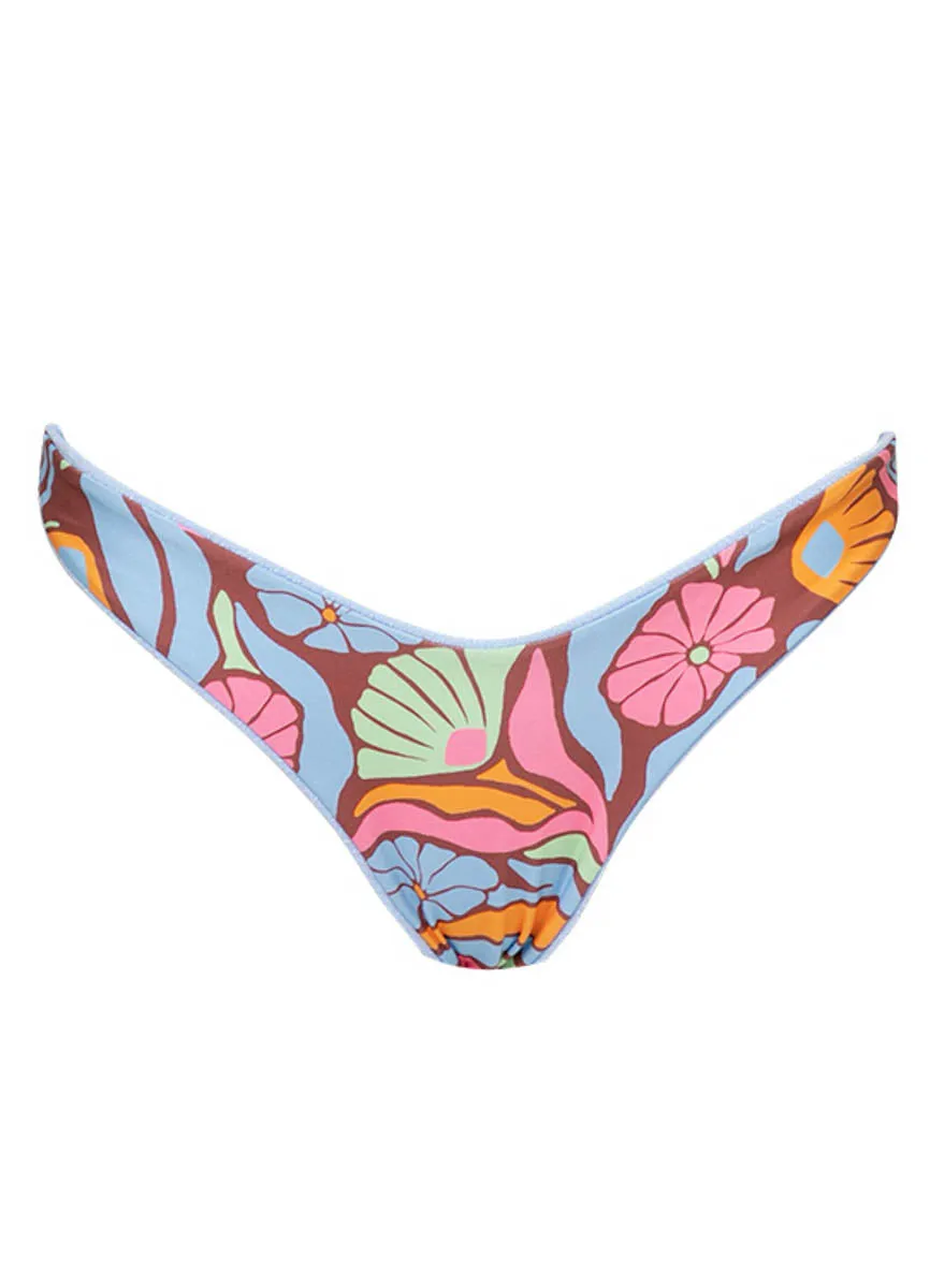 Maaji Serenity Blue Splendour Regular Rise Thin Side Bikini Bottom Maaji