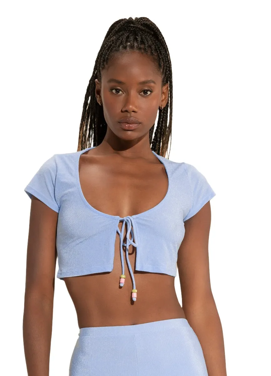 Maaji Serenity Lavender Tabby Swim Crop Top Maaji