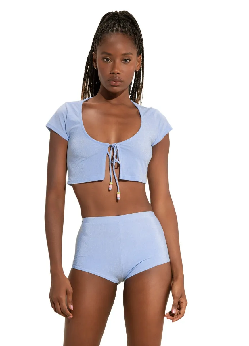 Maaji Serenity Lavender Tabby Swim Crop Top Maaji