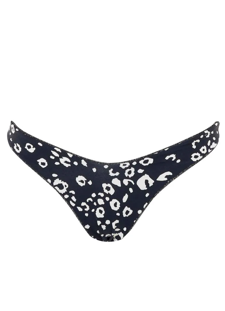 Maaji Silver Black Splendour High Leg Bikini Bottom Maaji