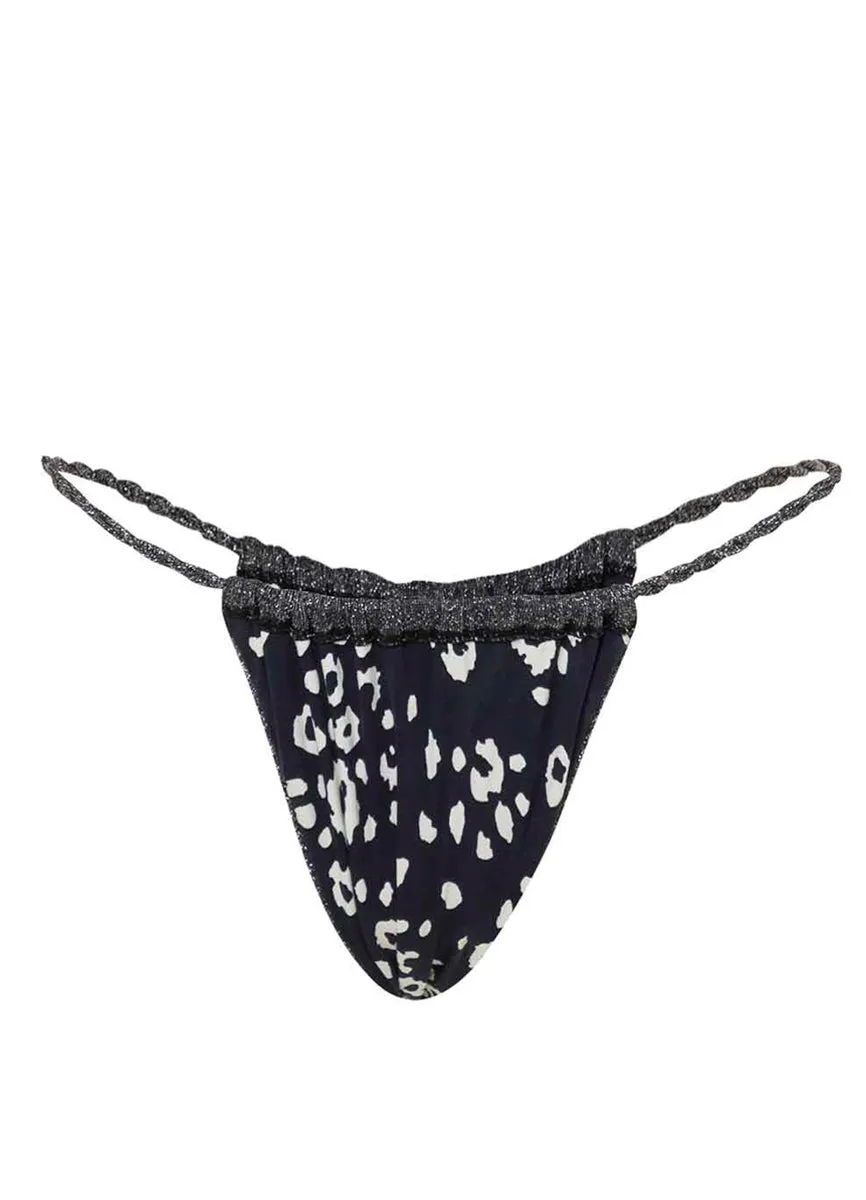 Maaji Silver Black Wow Single Strap Bikini Bottom Maaji