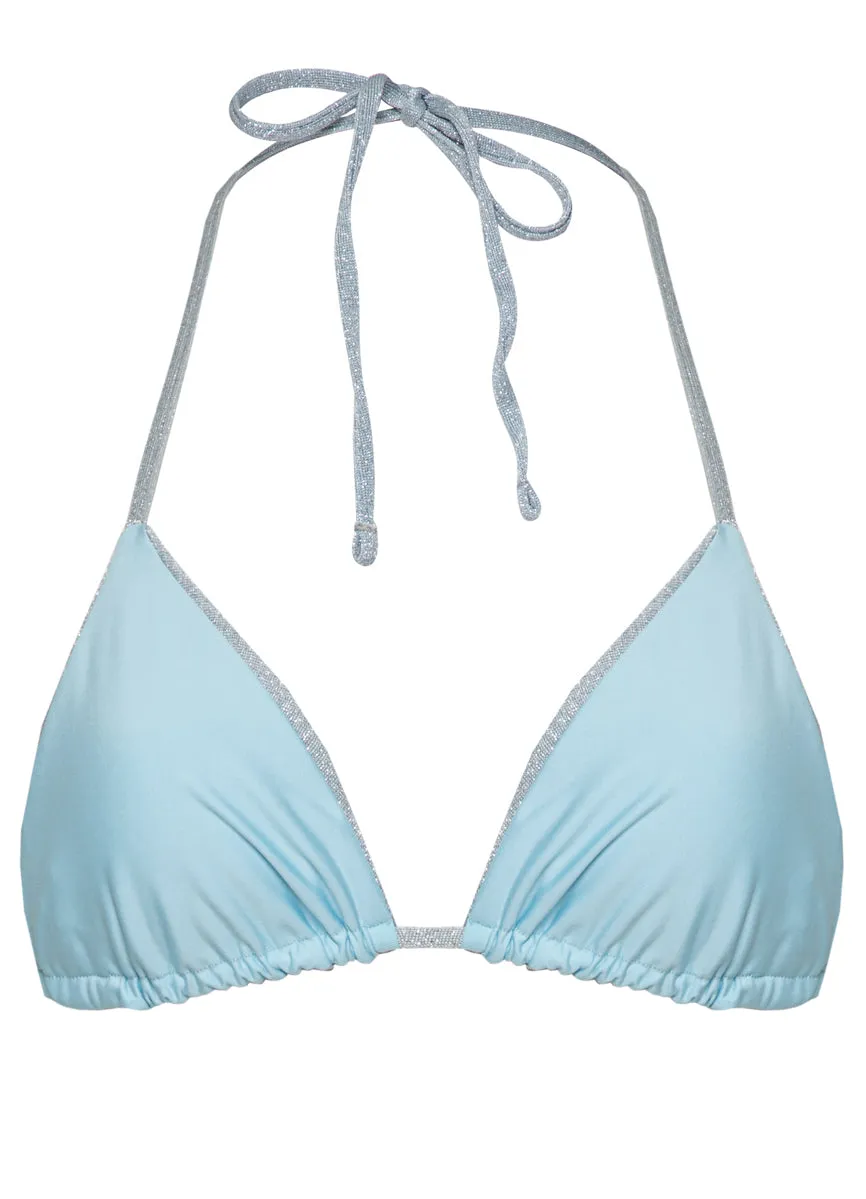 Maaji Silver Blue Balmy Sliding Triangle Bikini Top Maaji
