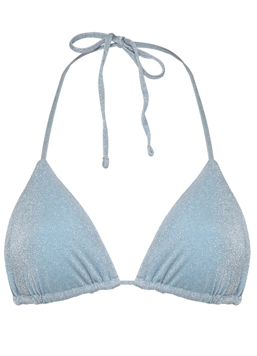 Maaji Silver Blue Balmy Sliding Triangle Bikini Top Maaji