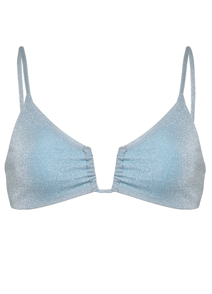 Maaji Silver Blue Bia U Wire Bralette Bikini Top Maaji