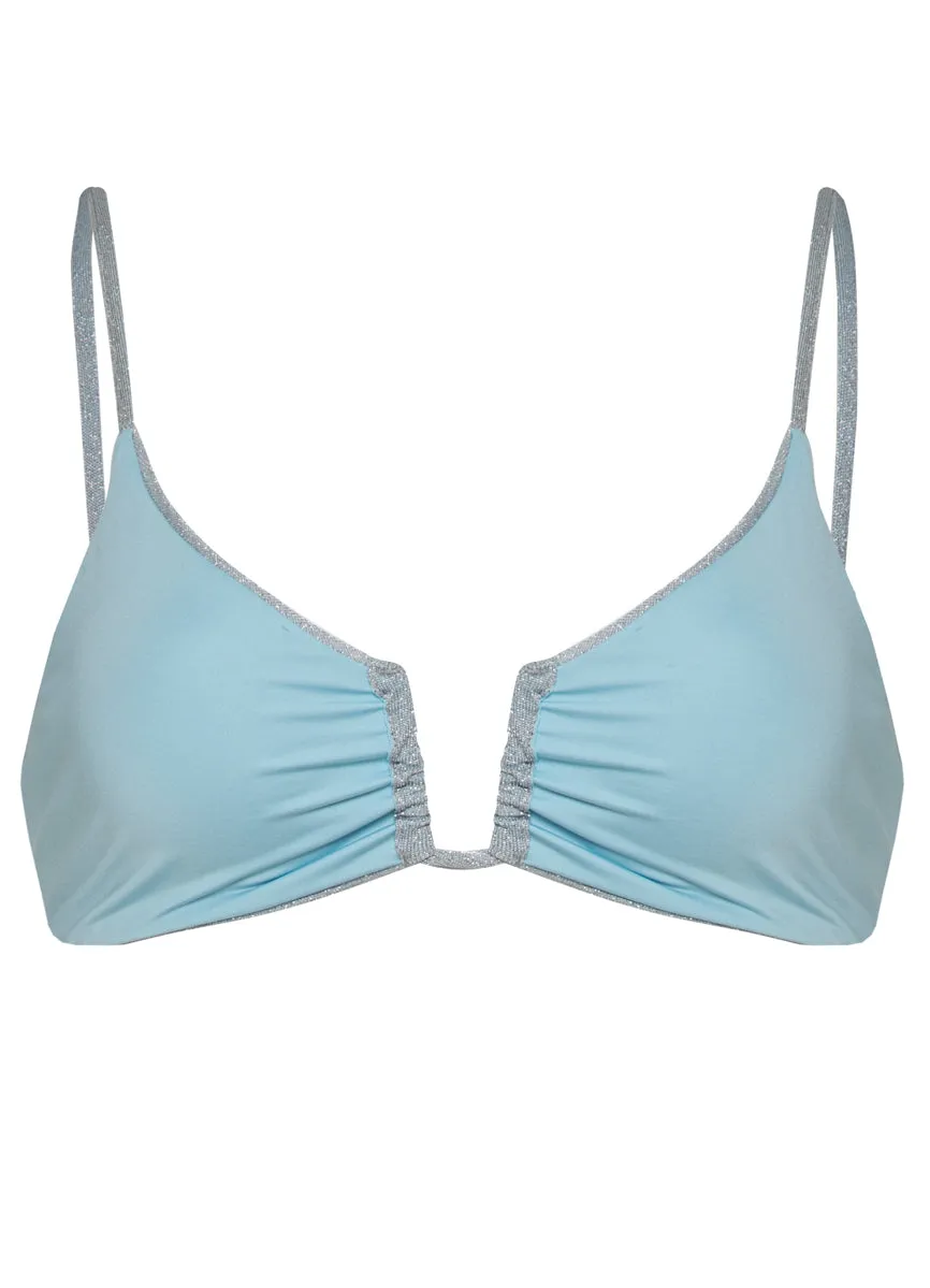Maaji Silver Blue Bia U Wire Bralette Bikini Top Maaji